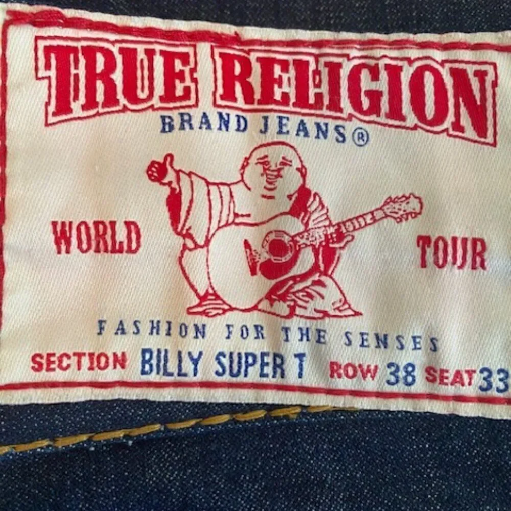 True Religion World Tour Billy Super T bootcut jeans, size 38
